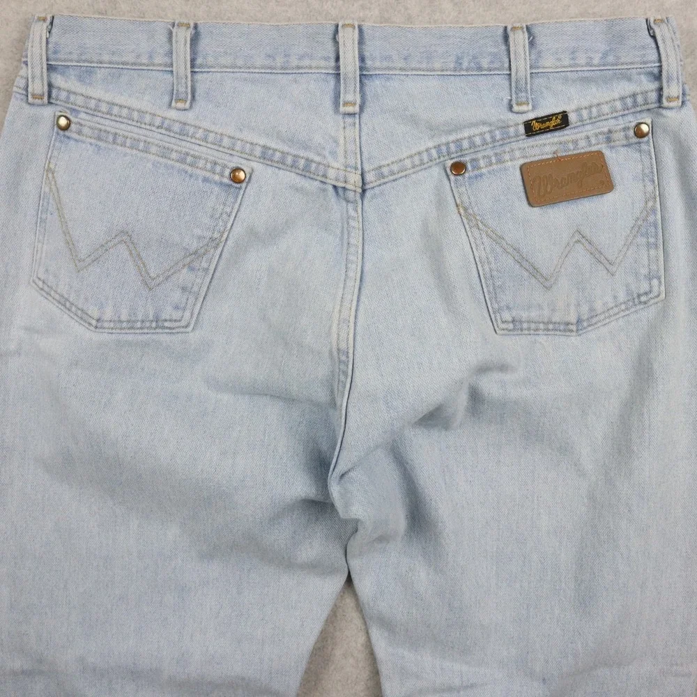 Wrangler Jeans Mens 36x30 13MWZ Cowboy Cut Original Fit Western Denim Light Blue